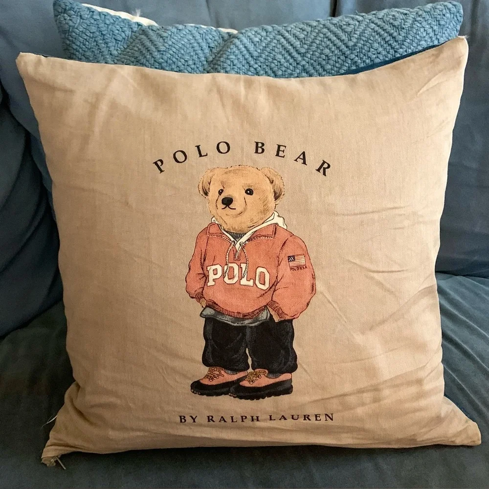 Vintage Ralph Lauren Polo Bear Down filled Throw Pillow